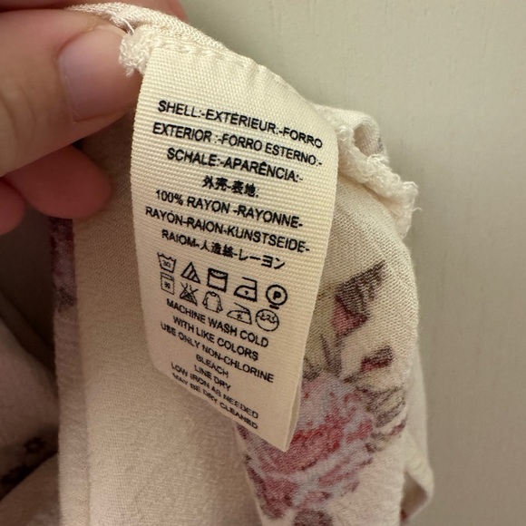 Free People Tree Swing Cream Floral Mini Dress Size S w Purple Flowers Boho - Picture 6 of 9